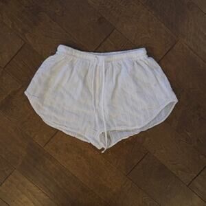 Lisa Says Gah High Rise Drawcord Shorts White Womens Size Medium